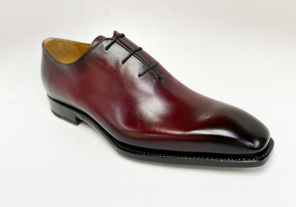 Ugo Vasare "Jason Sr" Burnished Calfskin Lace-Up Oxford Burgundy