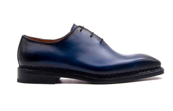 Ugo Vasare "Jason Sr" Burnished Calfskin Lace-Up Oxford Navy