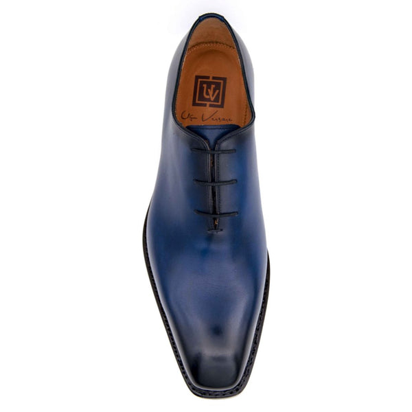 Ugo Vasare "Jason Sr" Burnished Calfskin Lace-Up Oxford Navy