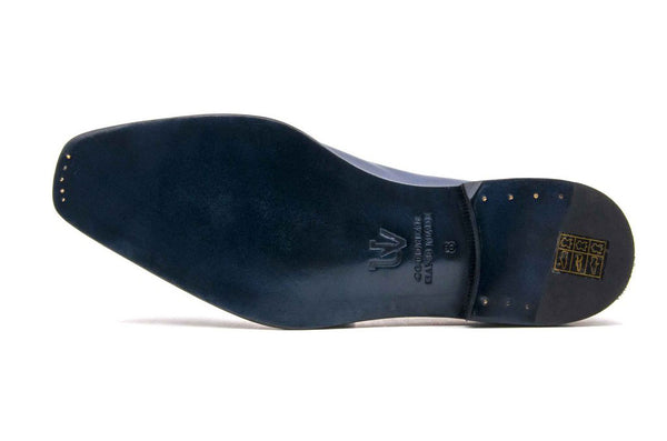 Ugo Vasare "Jason Sr" Burnished Calfskin Lace-Up Oxford Navy