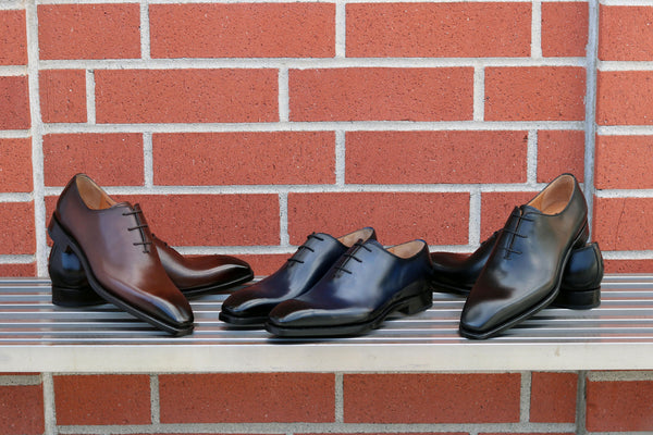 Ugo Vasare "Jason Sr" Burnished Calfskin Lace-Up Oxford Black