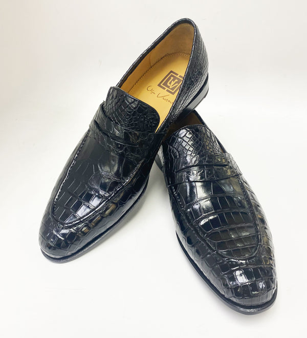 Ugo Vasare Alligator Loafer - Black