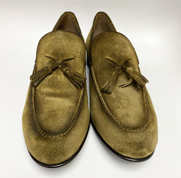 Jean Pierre Suede Tasseled Loafer - Olive