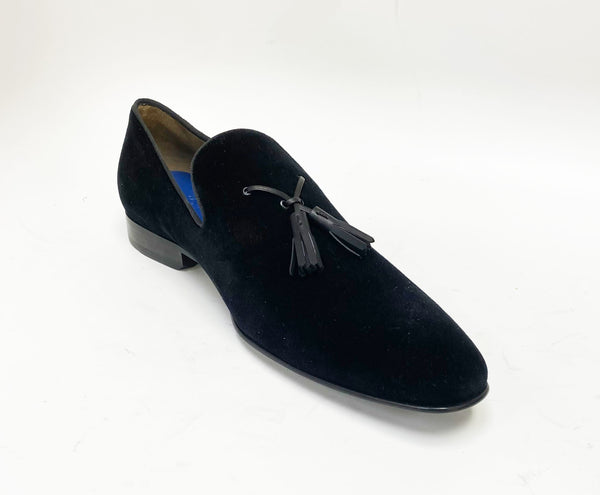 Jean Pierre Velvet Tasseled Loafer - Black