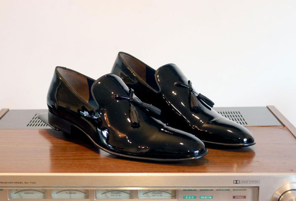Jean Pierre Shiny Calfskin Tasseled Loafer - Black