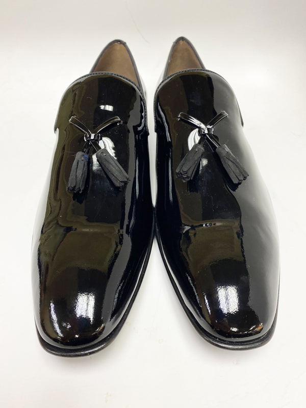 Jean Pierre Shiny Calfskin Tasseled Loafer - Black