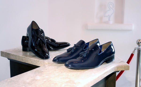 Jean Pierre Shiny Calfskin Tasseled Loafer - Black
