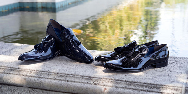Jean Pierre Shiny Calfskin Tasseled Loafer - Black