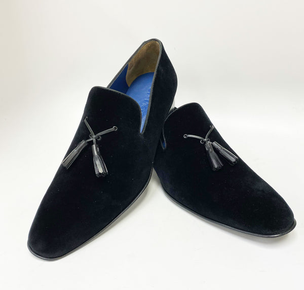 Jean Pierre Velvet Tasseled Loafer - Black