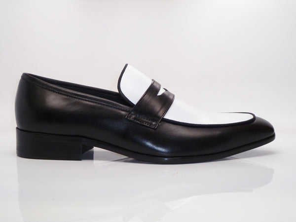 Maurice Calfskin Spectator Loafer - Black/White