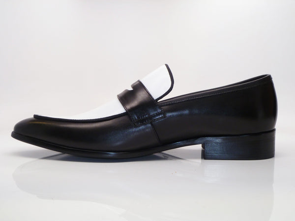 Maurice Calfskin Spectator Loafer - Black/White