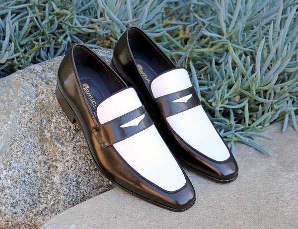 Maurice Calfskin Spectator Loafer - Black/White