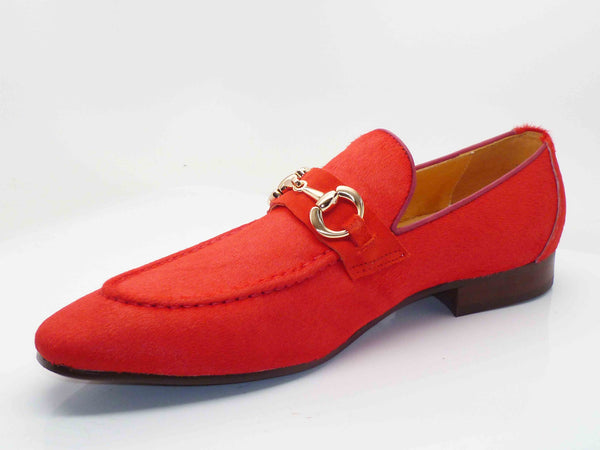 C&E Shoes Carrucci Pony Hair Loafer - Red