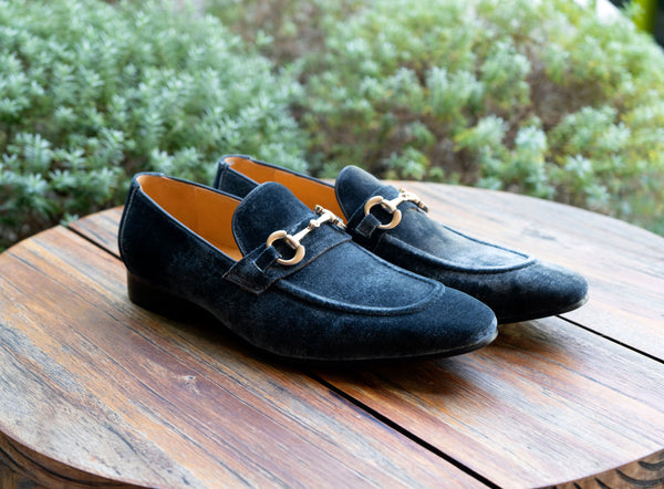 C&E Velvet Loafer - Charcoal