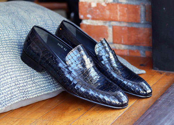 Corrente Calfskin Penny Loafer - Navy