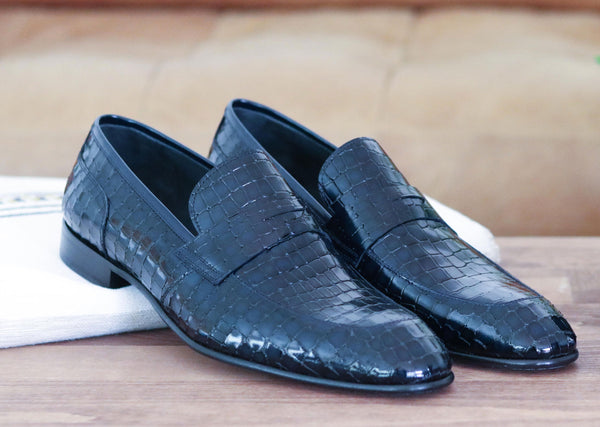 Corrente Calfskin Penny Loafer - Navy