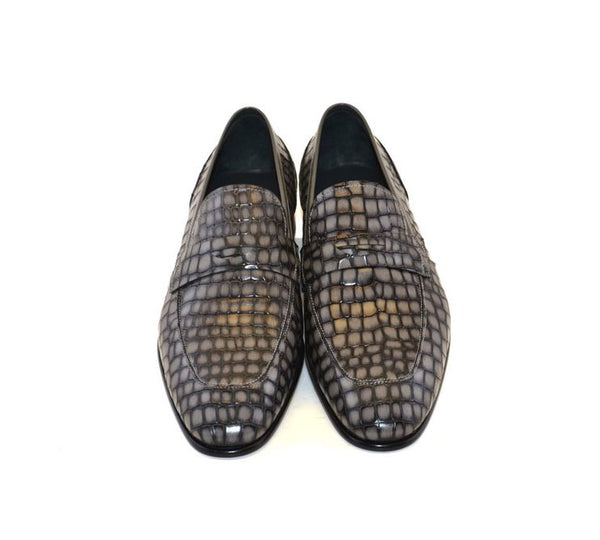 Corrente Calfskin Penny Loafer - Grey