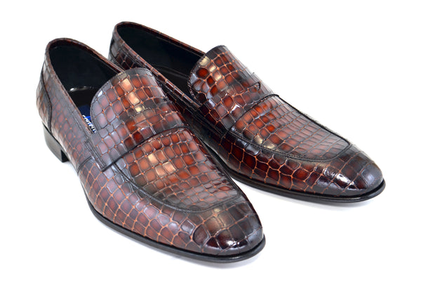 Corrente Calfskin Penny Loafer - Sport/Rust