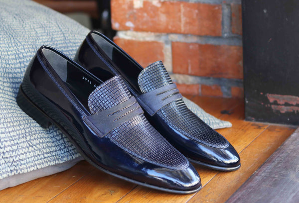 Corrente Patent Penny Loafer - Navy