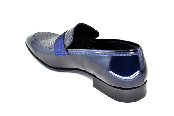 Corrente Patent Penny Loafer - Navy