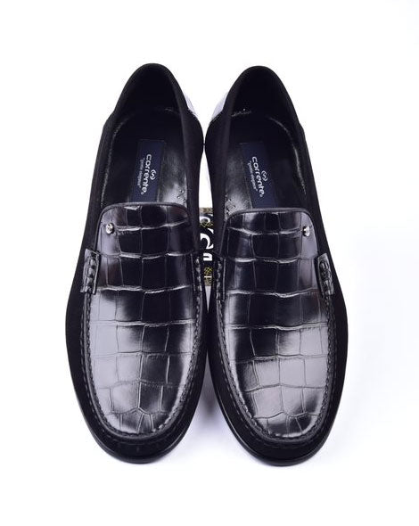 Corrente Crocodile Loafer - Black