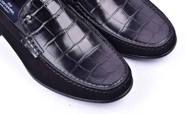 Corrente Crocodile Loafer - Black