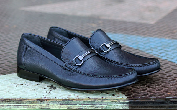 Corrente Deerskin Slip-On Loafer - Black
