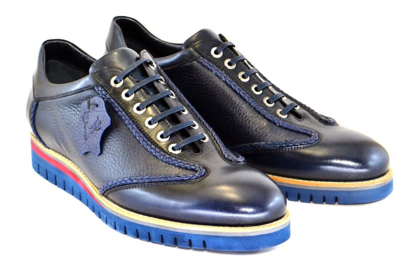 Corrente Calfskin Lace-Up Oxford - Navy