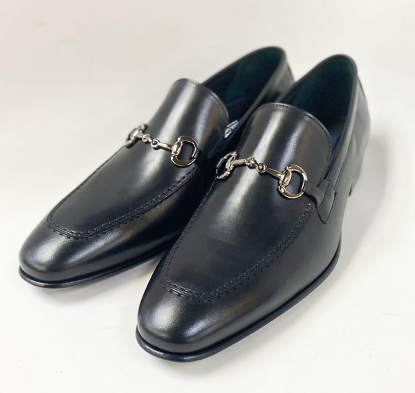 Corrente Leather Buckle Loafer - Black