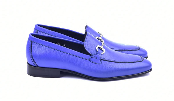 Corrente Grain Leather Loafer - Electric Blue