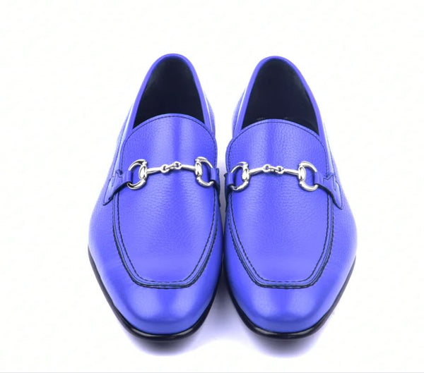 Corrente Grain Leather Loafer - Electric Blue