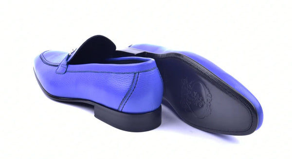 Corrente Grain Leather Loafer - Electric Blue