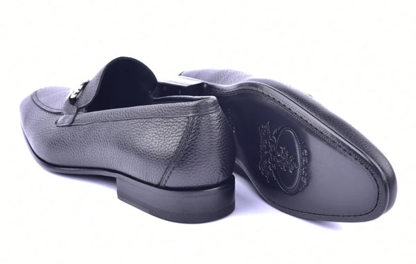 Corrente Grain Leather Loafer - Black