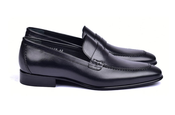 Corrente Leather Penny Loafer - Black
