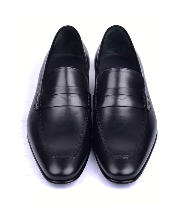 Corrente Leather Penny Loafer - Black