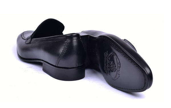 Corrente Leather Penny Loafer - Black