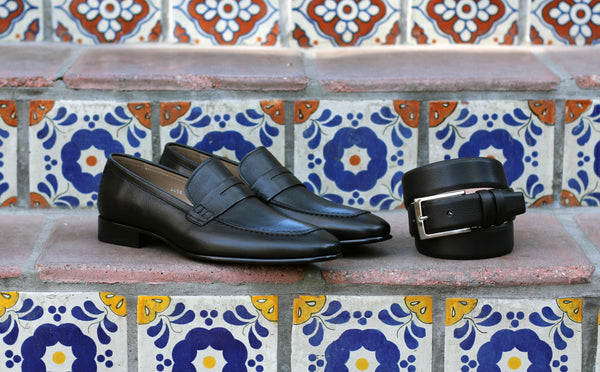 Corrente Lambskin Penny Loafer - Black