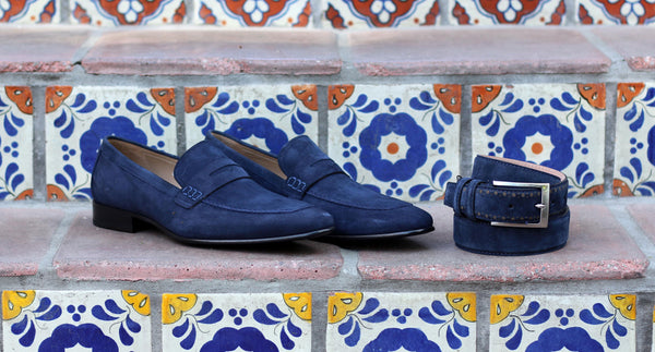 Corrente Lambskin Penny Loafer - Navy