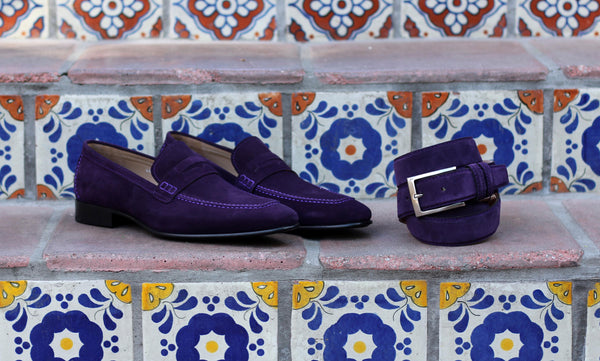 Corrente Lambskin Penny Loafer - Purple