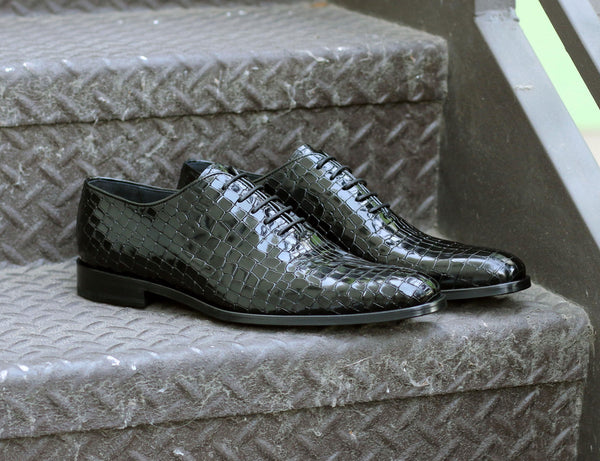 Corrente Crocodile Calfskin Belt - Black