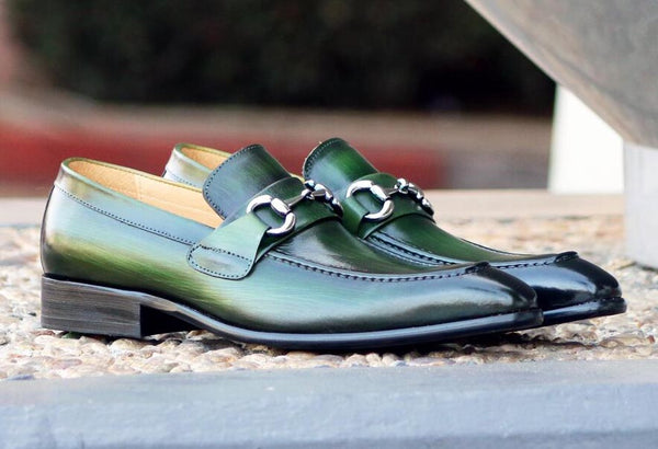 Carrucci Calfskin Loafer - Green