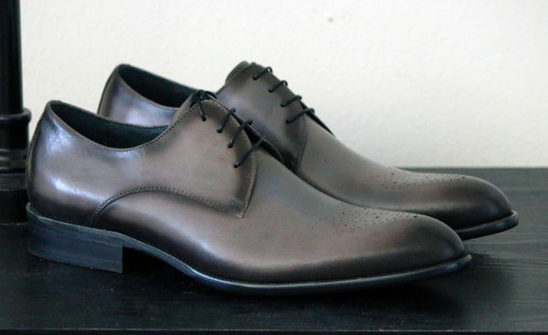 Carrucci Burnished Calfskin Belt - Grey