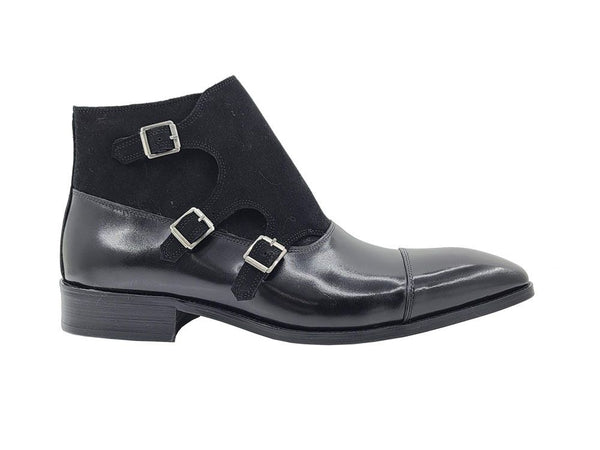 C&E Shoes Calfskin Suede Chukka - Black