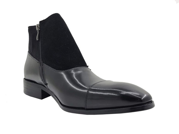 C&E Shoes Calfskin Suede Chukka - Black
