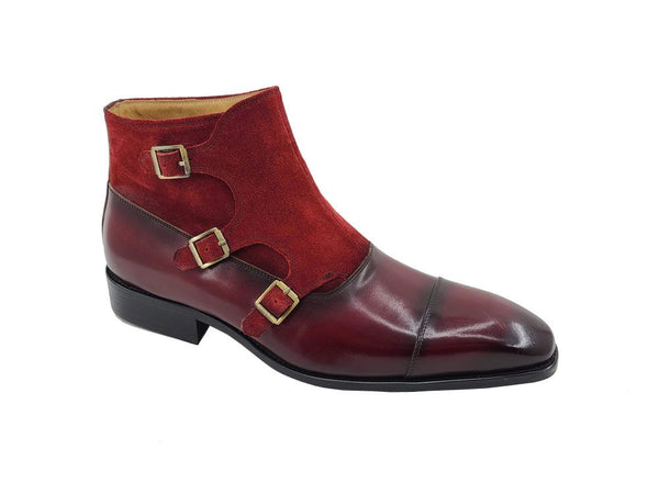 C&E Shoes Calfskin Suede Chukka - Burgundy