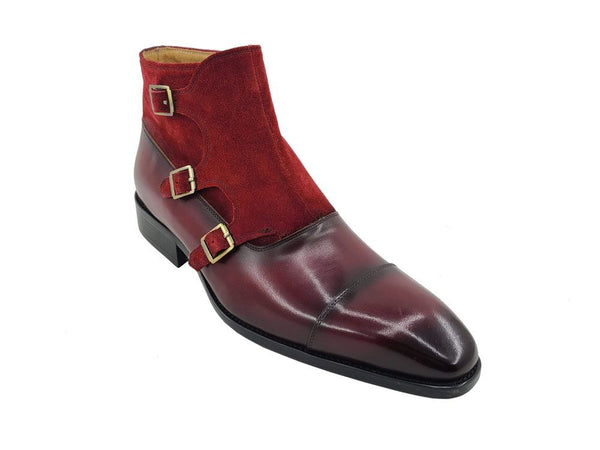 C&E Shoes Calfskin Suede Chukka - Burgundy