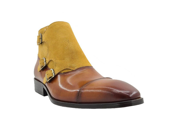 C&E Shoes Calfskin Suede Chukka - Cognac