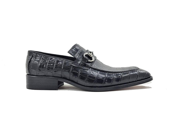 Maurice Crocodile Calfskin Loafer - Black