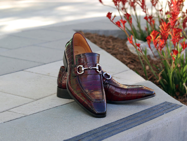 Maurice Crocodile Calfskin Loafer - Burgundy