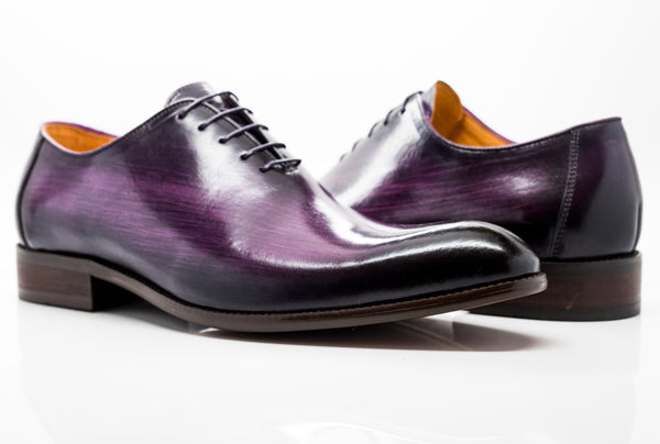 Carrucci Burnished Calfskin Belt - Purple